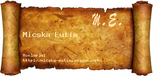 Micska Eutim névjegykártya